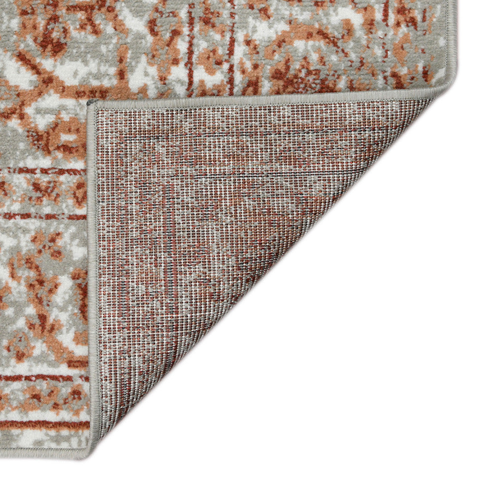 Alpine Fany Power-Loomed Polypropylene Area Rug, Orange/Gray, 7'10"x10'2"
