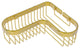 Corner Toiletry Shower Basket, Polished Brass