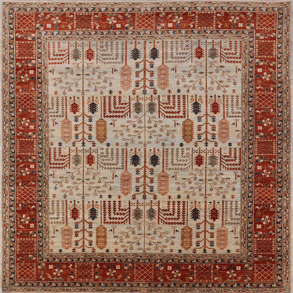 Ahgly Company Indoor Square Mid-Century Modern Area Rugs, 4' Square