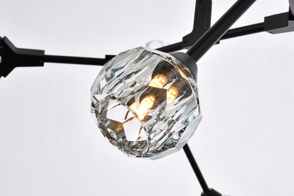 10 Light Pendant, Black