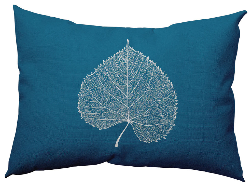 Leaf Study Accent Pillow, Unreal Teal, 14"x20"
