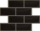 3"x6" Crystal Glass Tile, Set of 32 (4 sq ft), Black