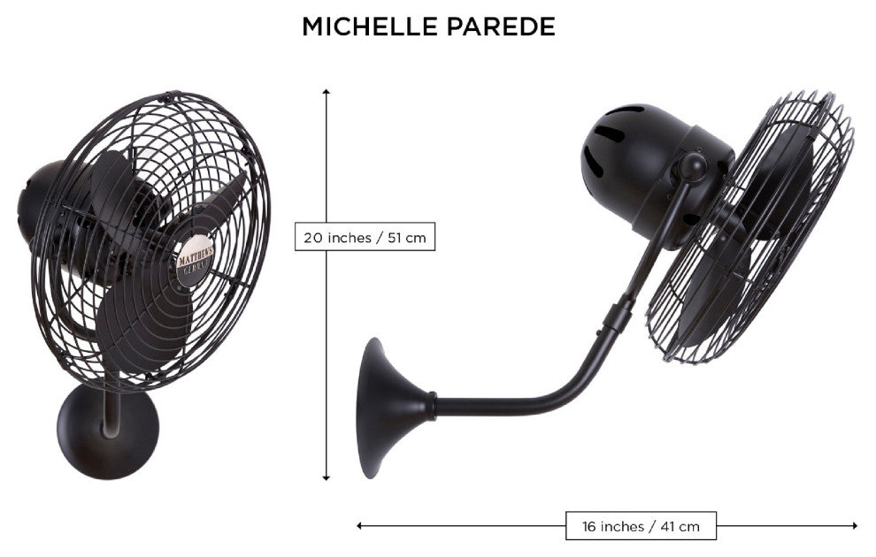 Michelle Parede, Directional Wall Fan, Black Nickel