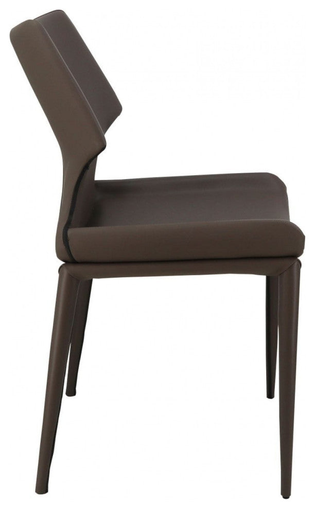 Set of Two Gray Faux Leather Wrapped Dining Chairs