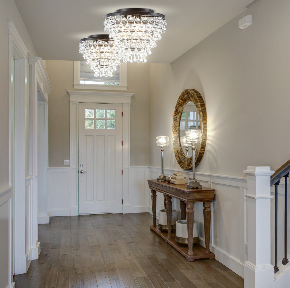 Toronto 16" Metal, Crystal LED Flush Mount, Oil Rubbed Bronze