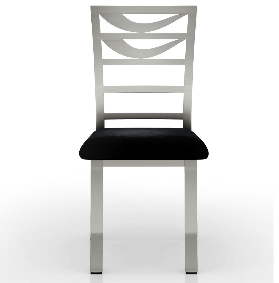 Furniture of America Halliway Stainless Steel Dining Chair in Silver (Set of 2)