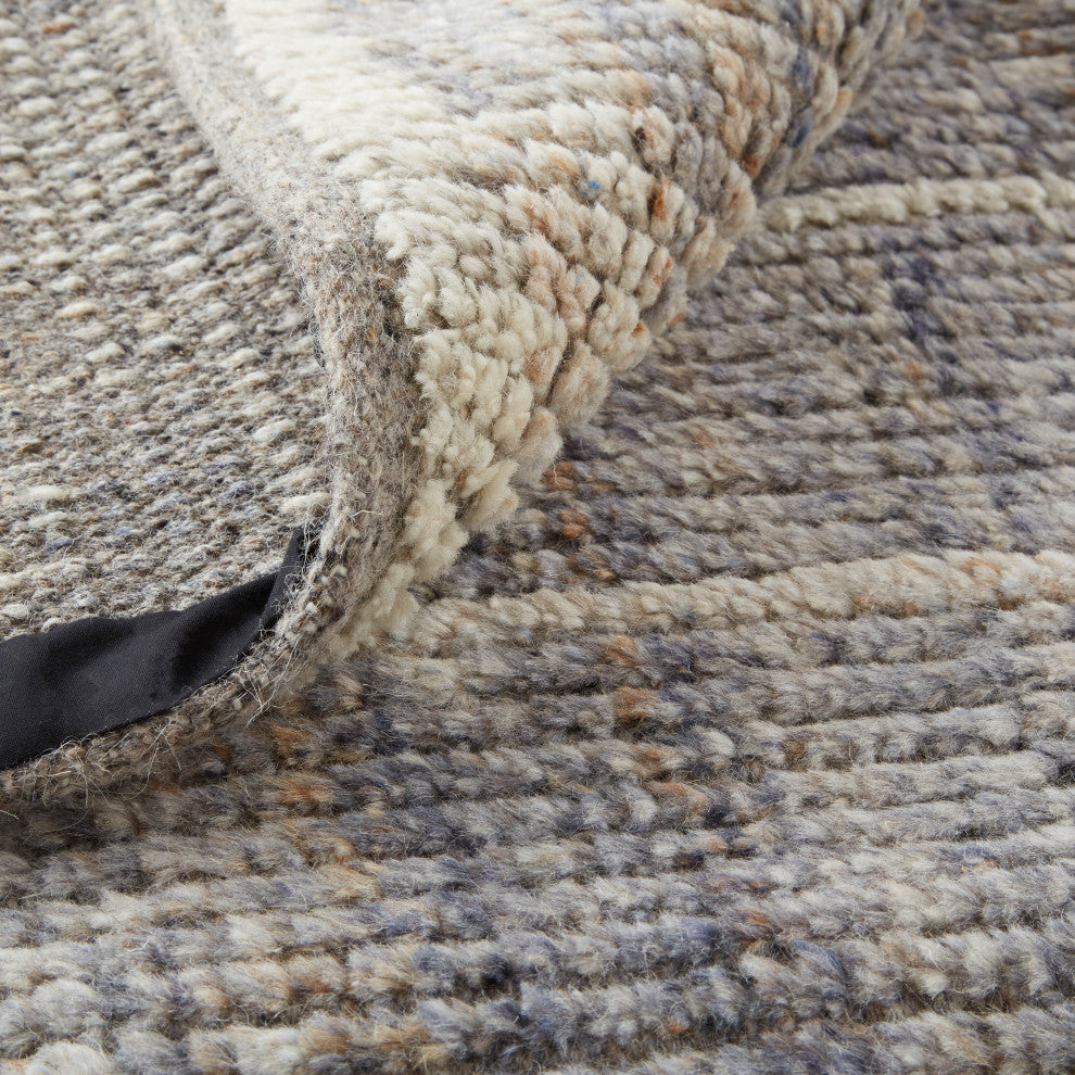 Weave & Wander Rheed Wool Rug, Gray/Blue/Ivory, 7ft-9in x 9ft-9in Rug