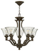 Hinkley Bolla Chandelier Medium Single Tier, Olde Bronze With Clear Seedy Glass