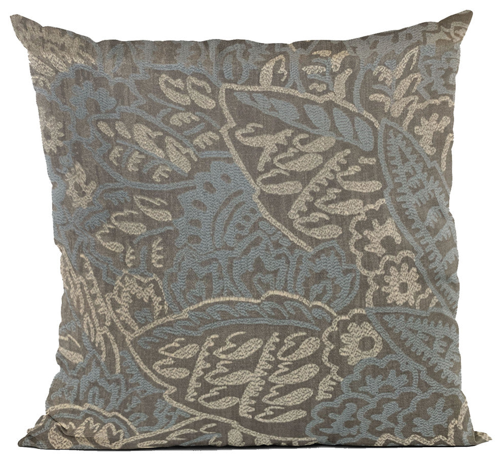 Plutus Blue Festive Jacquard Luxury Throw Pillow, 26"x26"