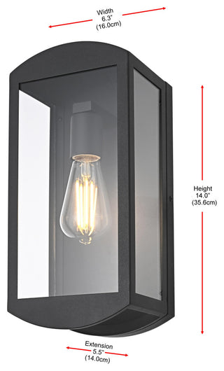 Home Living 6" Outdoor Wall Sconce, Black