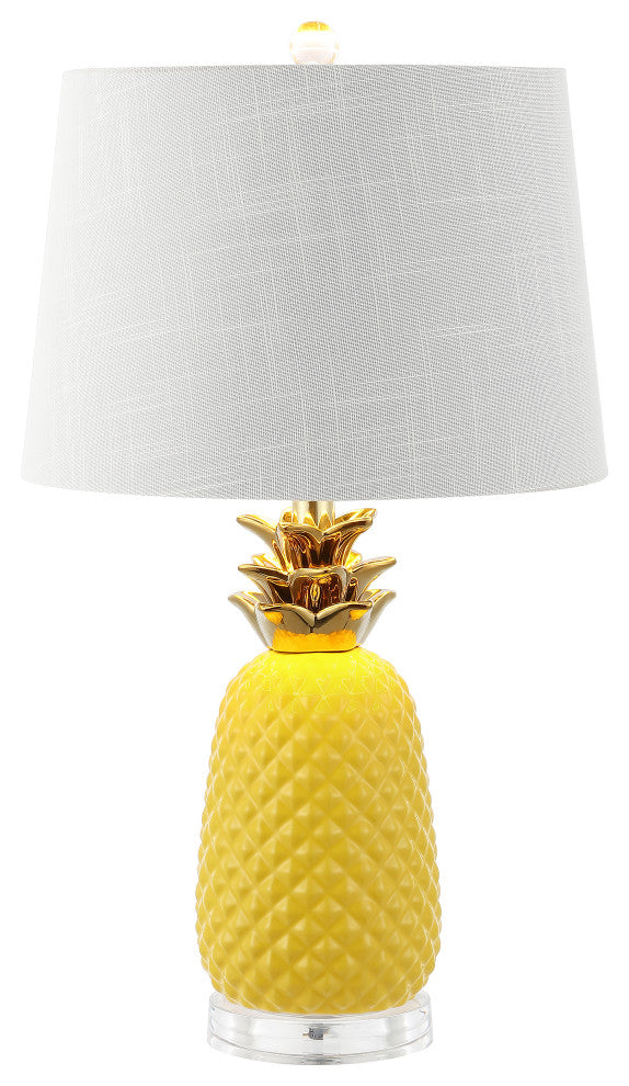 Pineapple 23'' Classic Vintage Ceramic LED Table Lamp, Yellow