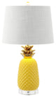 Pineapple 23'' Classic Vintage Ceramic LED Table Lamp, Yellow