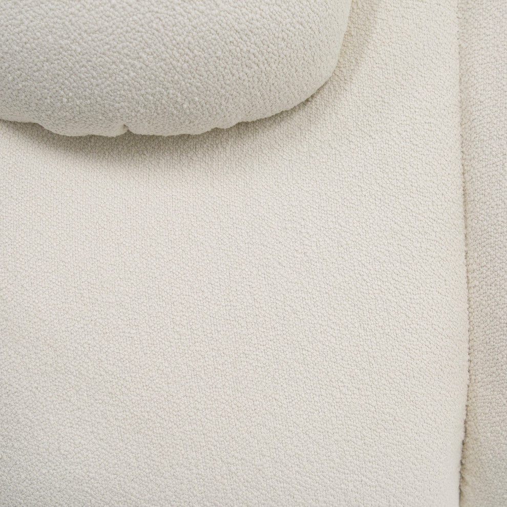 Divani Casa Duran Contemporary White Fabric 4-Seater Sofa