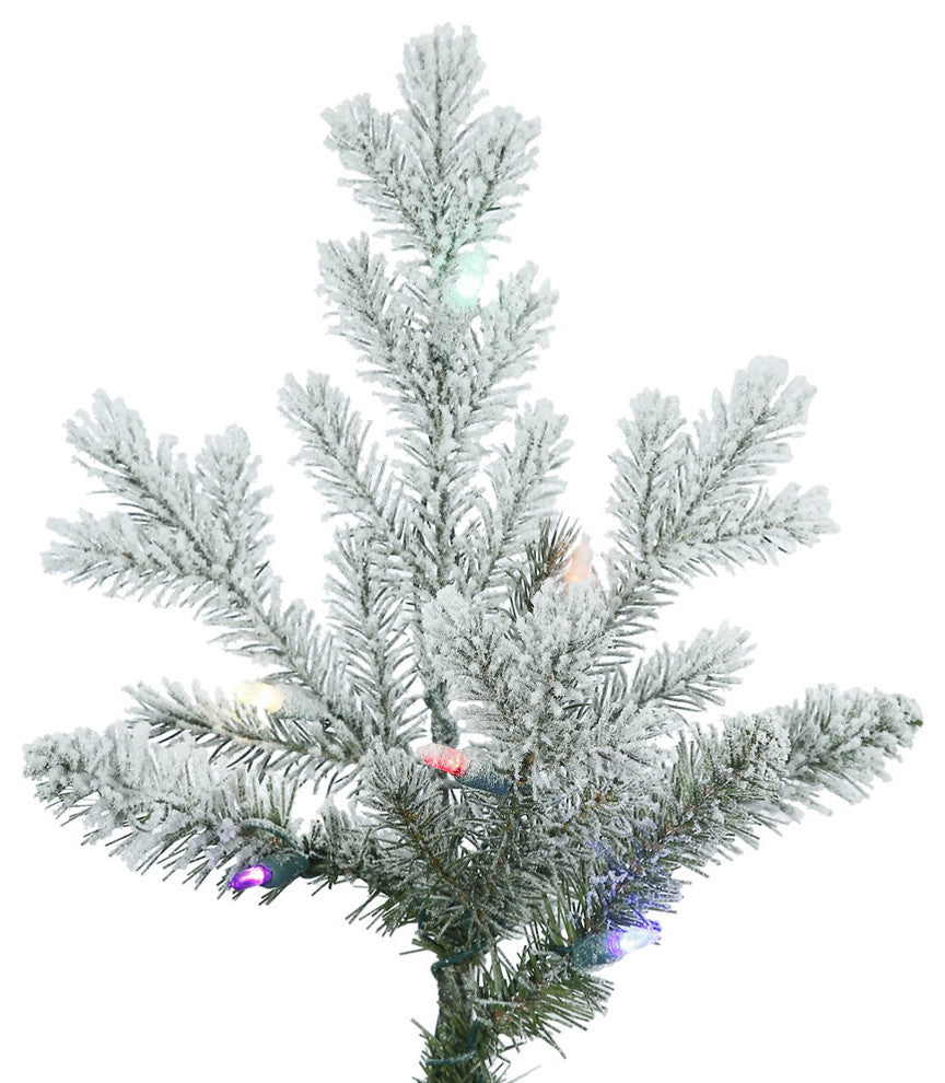 Frosted Eastern Frasier Christmas Tree, 150 LED Multi, 4.5'x33"