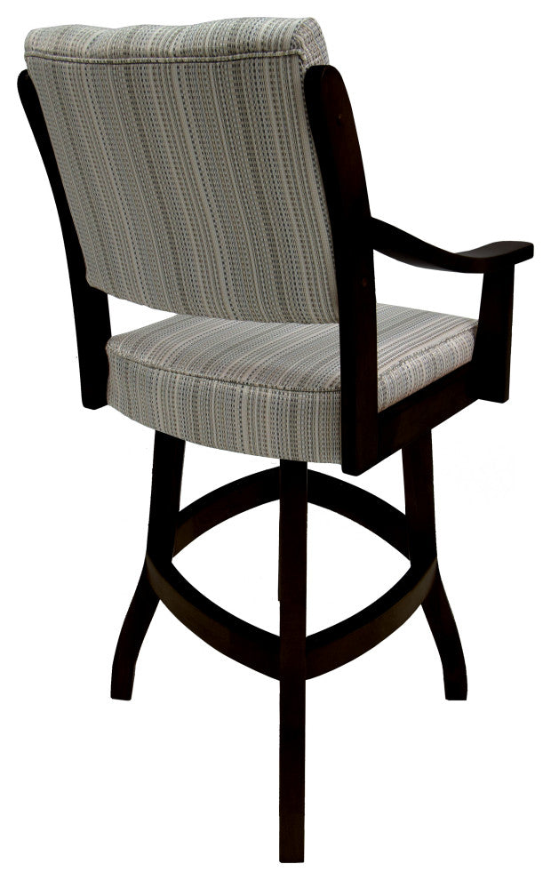 Swivel Counter Wood Bar Stool Casa on S-Base, Natural Fun and Black, 34"