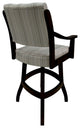 Swivel Counter Wood Bar Stool Casa on S-Base, Natural Fun and Black, 34"