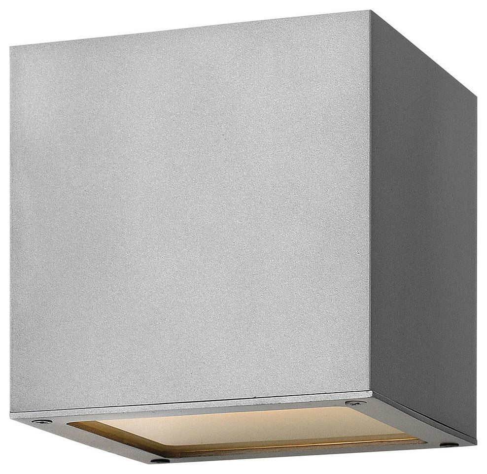 Hinkley Kube 1-Light Outdoor Small Wall Mount, Titanium