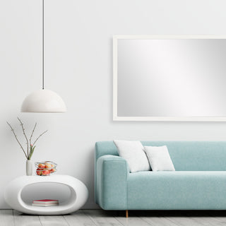 Ellis Framed Wall Mirror, White, 28"x24"