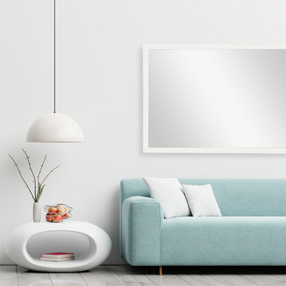 Ellis Framed Wall Mirror, White, 28"x24"