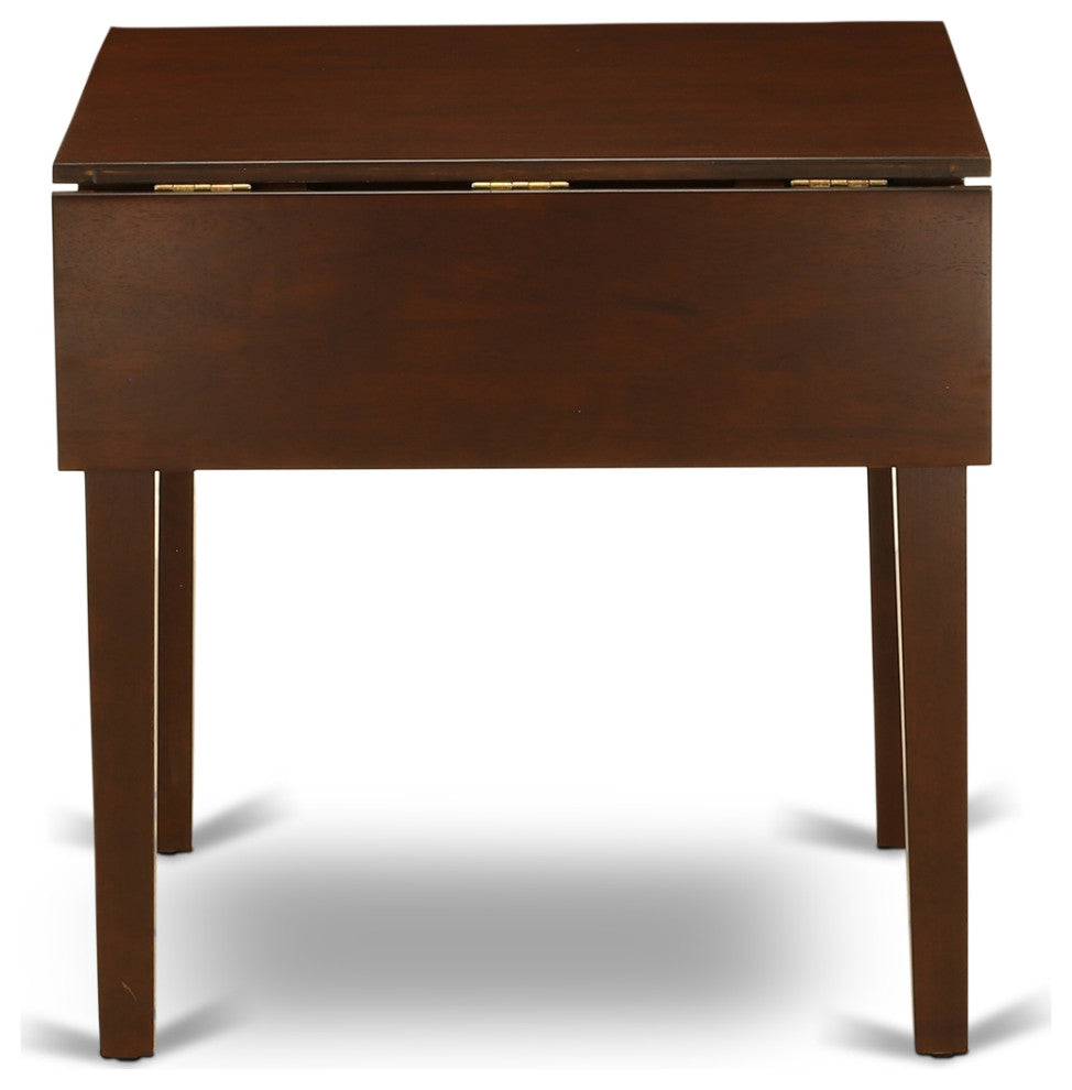 Dining Set For 5- 4 Wood Chairs, An Eye-Catching Table, Mahogany Color Linen