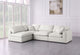 Plush Velvet / Down Standard Comfort L-Shaped Modular Sectional, Cream, 4-Piece: 2 Armless Chair, 2 Corner Chair