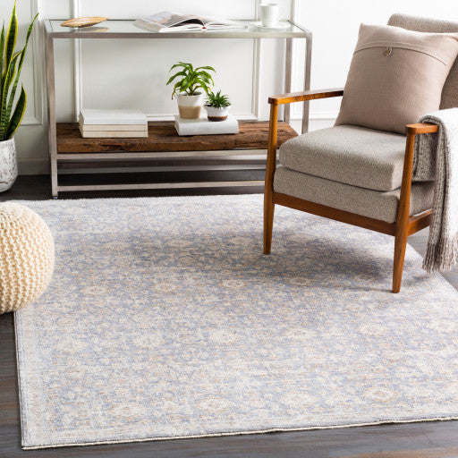 Surya Palazzo PZL-2303 3'3"x8' Rug, Navy/Denim/Pale Blue/Taupe/Cream/White/Blush