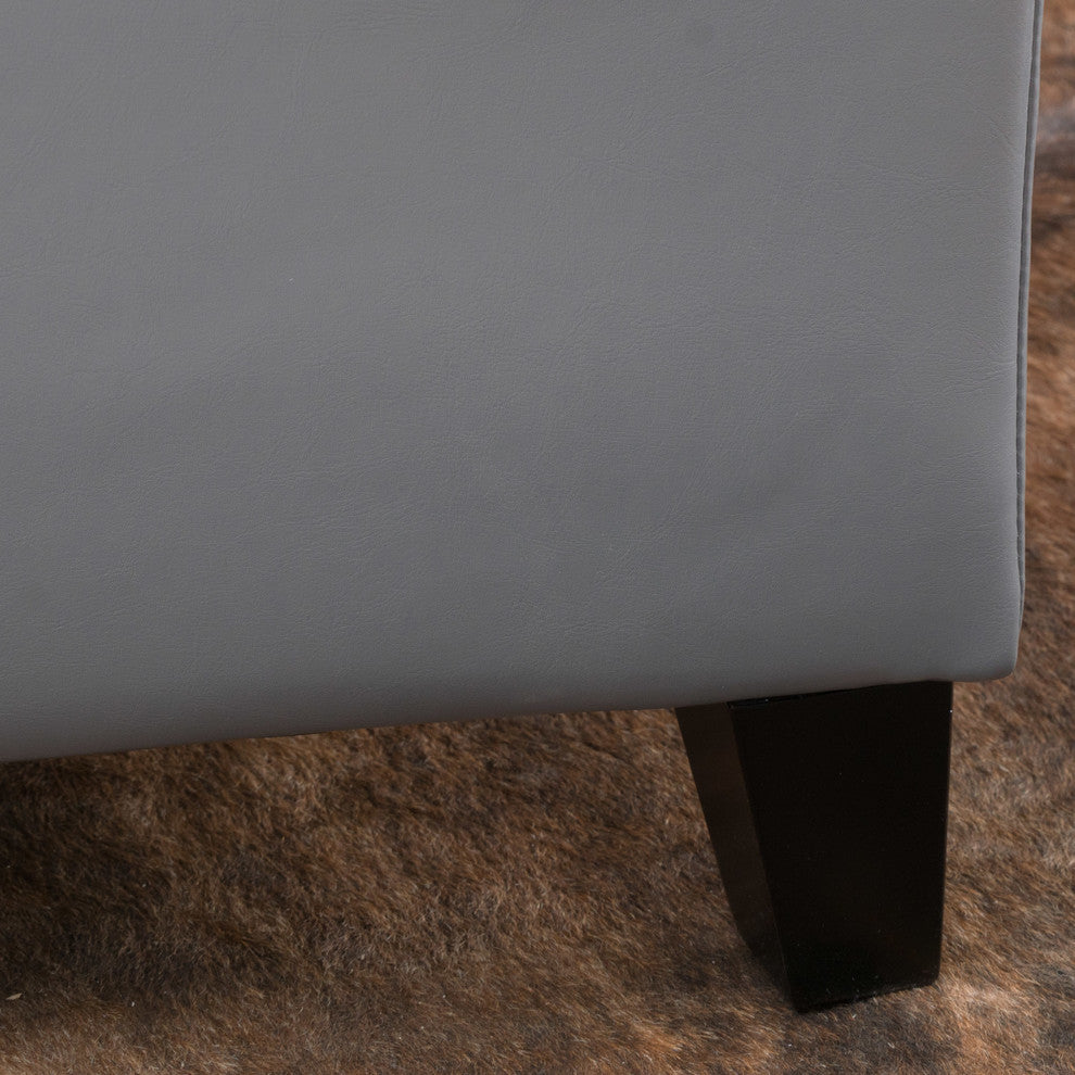 GDF Studio Sarelia Bonded Leather Storage Ottoman Bench