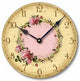 Shabby Chic Pink Roses Clock, 12 Inch Diameter