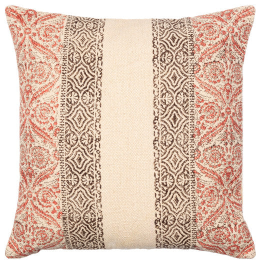 Surya Prisha Light Beige Pillow Shell With Polyester Insert 22"H X 22"W