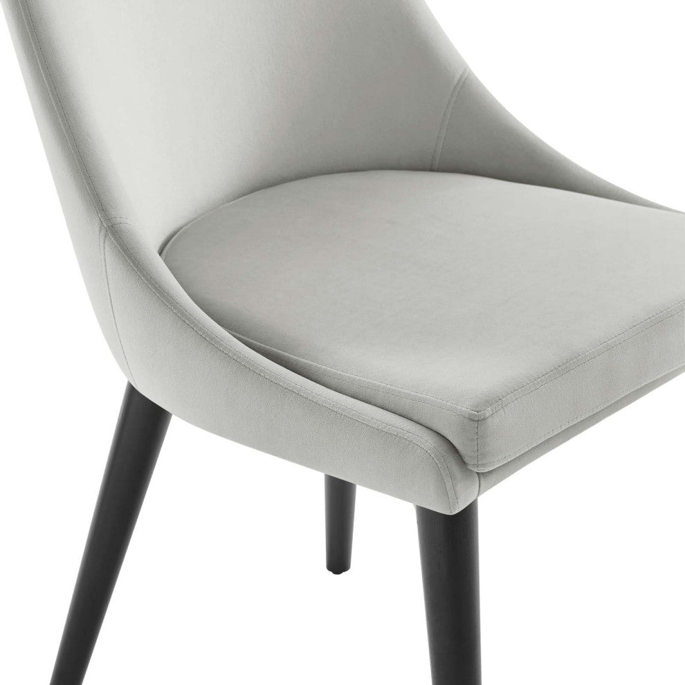Viscount Accent Performance Velvet Dining Chairs, Set of 2, Light Gray