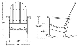 Polywood Classic Adirondack Rocking Chair, Sunset Red