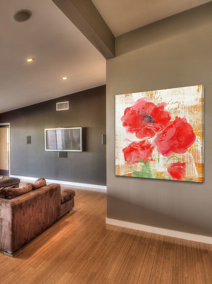"Abstract Poppies II" Painting Print on Canvas by Irena Orlov