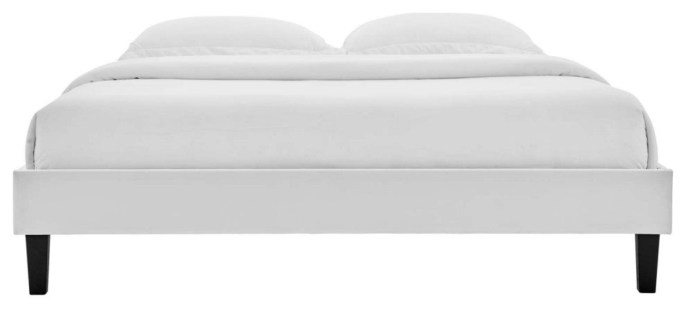 Reign Full Performance Velvet Platform Bed Frame - Light Gray Mod-6265-Lgr