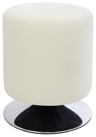 Rosey Faux Fur Vanity Accent Ottoman, White
