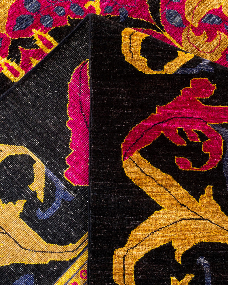 Arts and Crafts, One-of-a-Kind Handmade Area Rug Black, 17'10"x11'10"