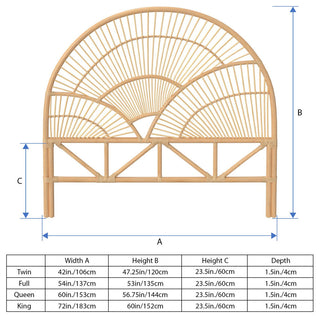 Sunrise Rattan Headboard, Natural, Twin Size