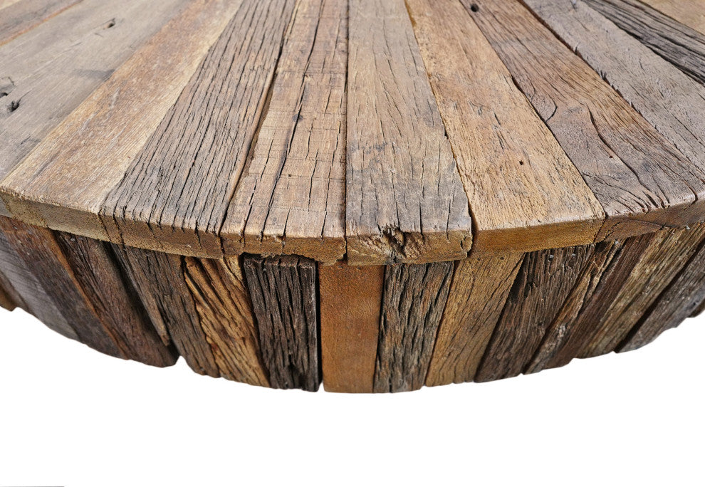 Salvaged Round Pinwheel Coffee Table