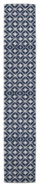 Navy Diamond Pattern 16x72 Cotton Twill Runner