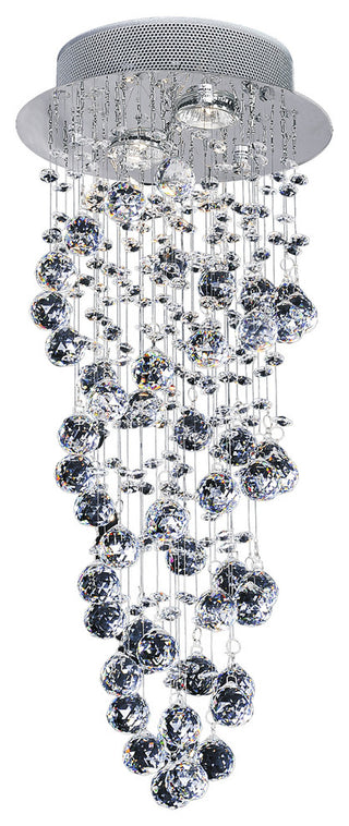 Double Spiral 2 Light Flush Mount With Chrome Finish