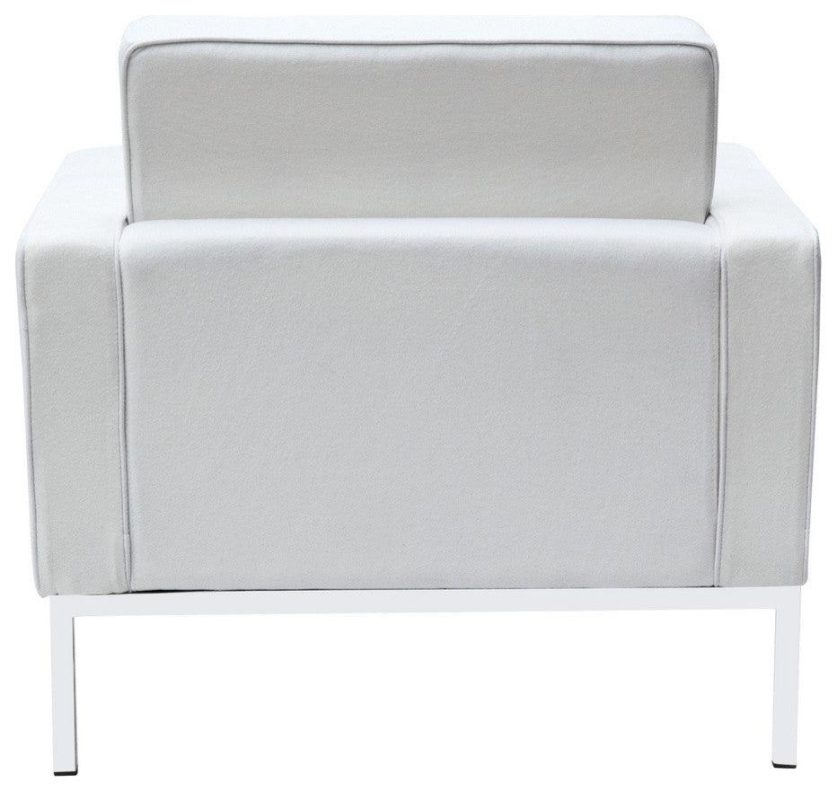 Modern Classics Button Arm Chair in Wool, White