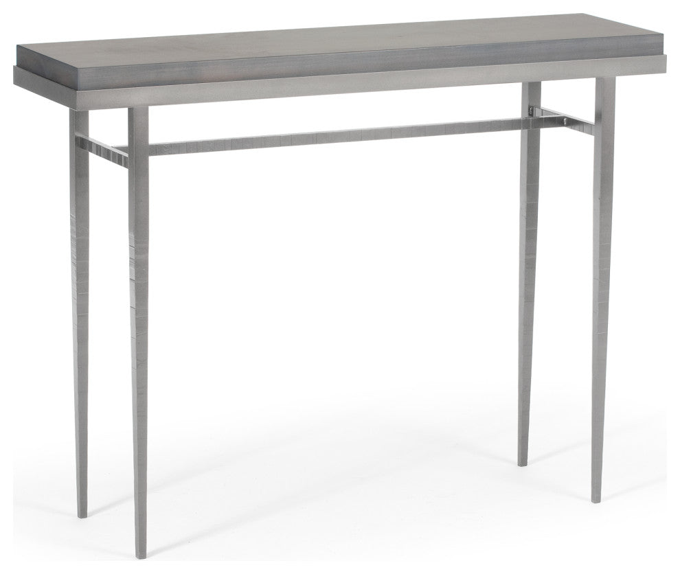 Wick 42" Console Table, Vintage Platinum Finish, Maple Grey Accents