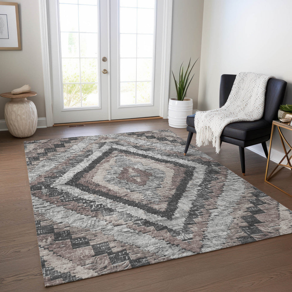 Machine Washable Indoor/Outdoor Chantille ACN1890 Taupe 8' x 10' Rug