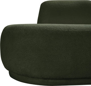Argyle Upholstered Chaise/Loveseat, Green, Teddy Fabric