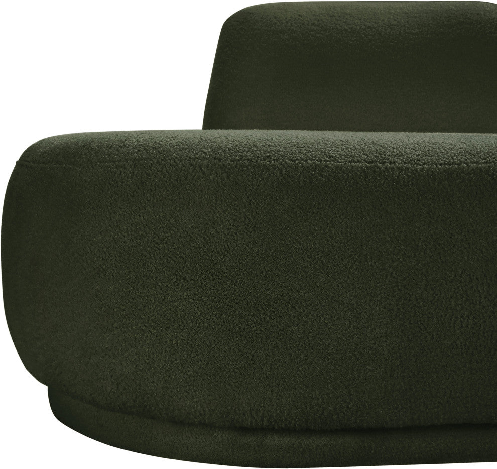 Argyle Upholstered Chaise/Loveseat, Green, Teddy Fabric
