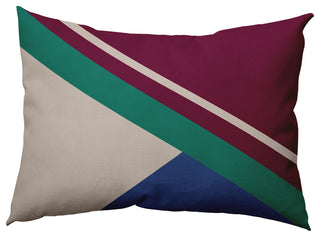 Bold Shapes Polyester Indoor Pillow, Maroon Red, 14"x20"