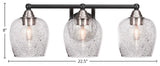 Paramount 3-Light Bath Bar, Matte Black & Brushed Nickel, 6" Smoke Bubble Glass