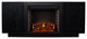 Vivian Electric Media Fireplace With Storage, Black