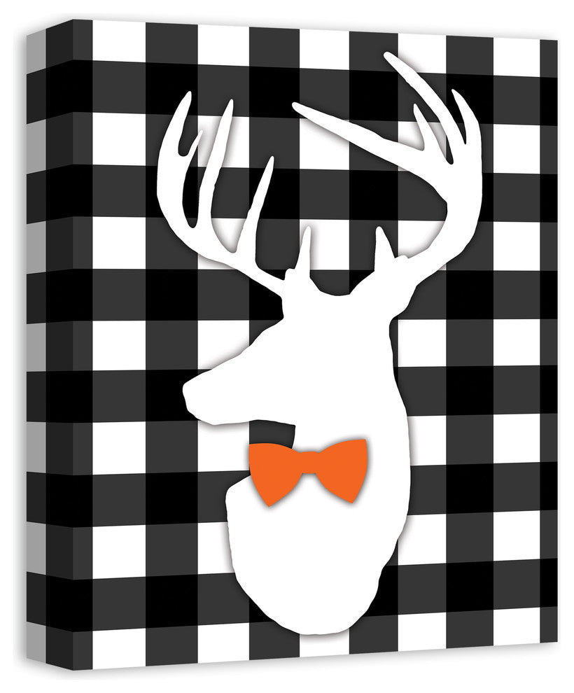 Halloween Deer Buffalo Check Print on Canvas