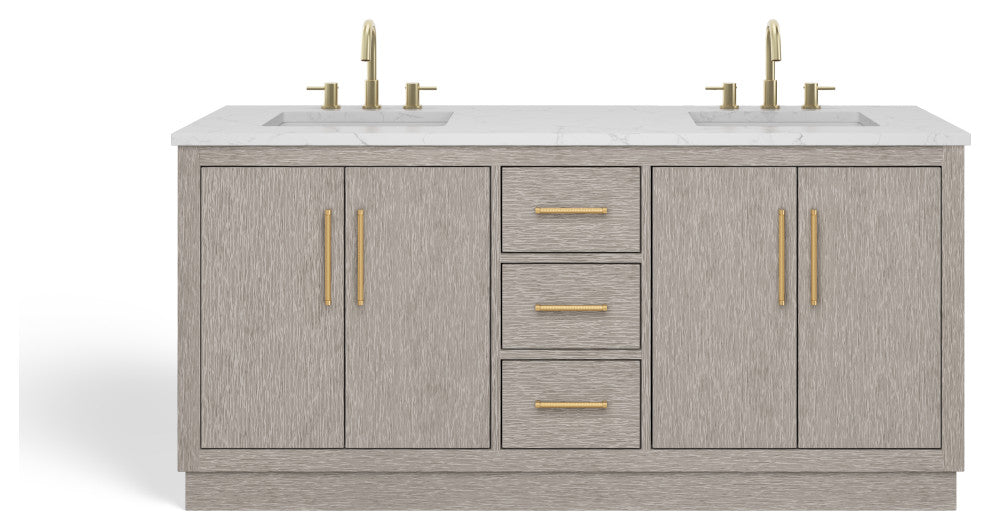 The Arrington Bathroom Vanity, Gray, 72", Double Sink, Freestanding