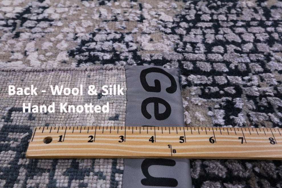 Wool and Silk Modern Handmade Rug 5' 6" X 8' 1" Q7139
